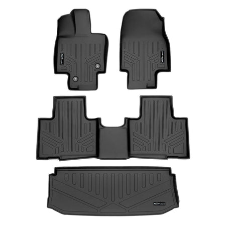 Smart Liner USA Motor Vehicle Interior Fittings Black / 2 Row Floor Mat Liner Set & Cargo Liner Behind the 3rd Row SMARTLINER Custom Fit Floor Liners For 2020-2025 Toyota Highlander (with Subwoofer)