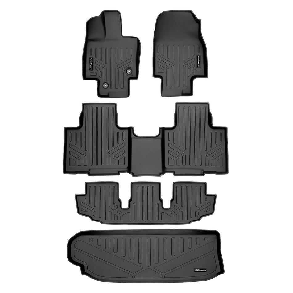 Smart Liner USA Motor Vehicle Interior Fittings Black / 3 Row Floor Mat Liner Set & Cargo Liner Behind the 3rd Row SMARTLINER Custom Fit Floor Liners For 2020-2025 Toyota Highlander Hybrid (without subwoofer)