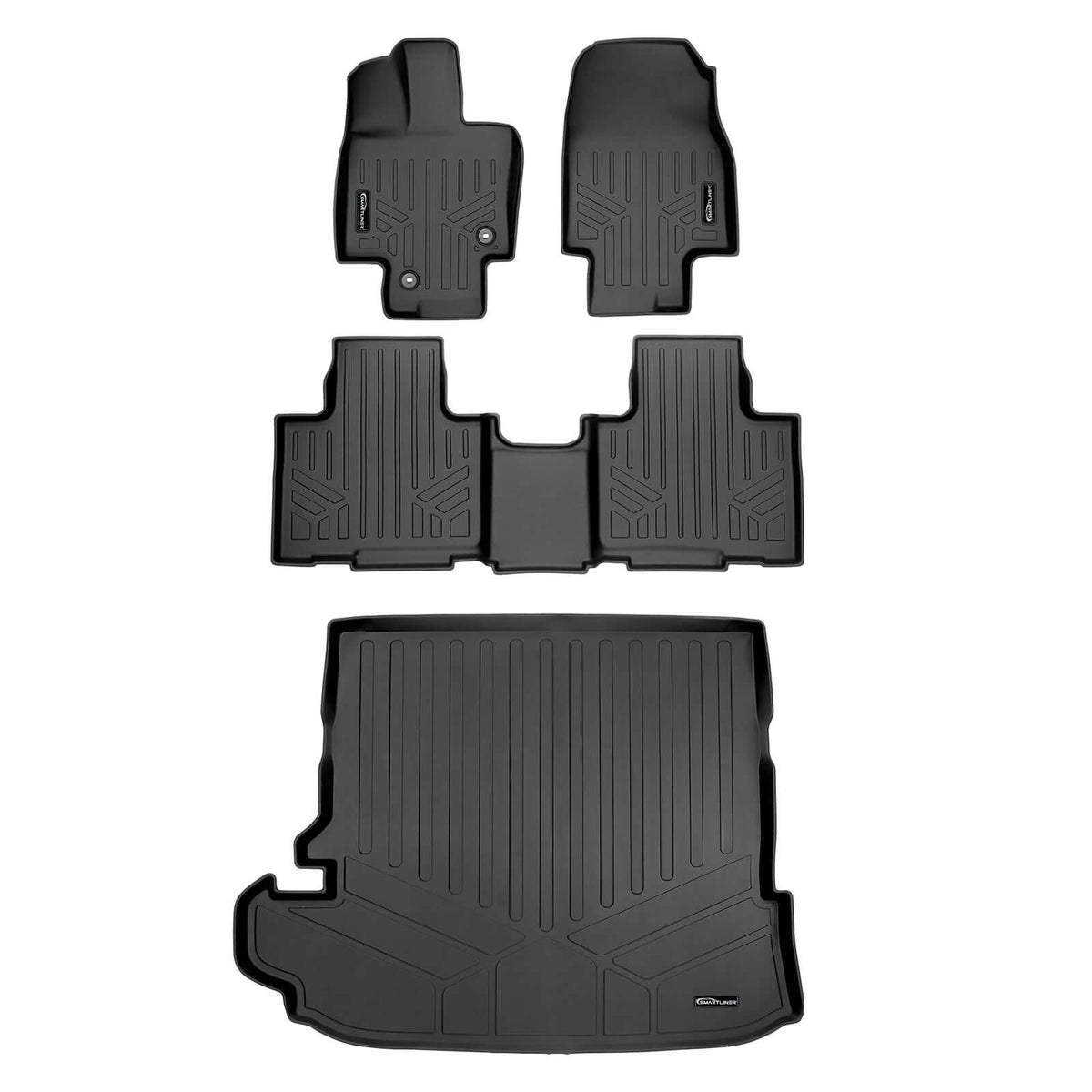 Smart Liner USA Motor Vehicle Interior Fittings Black / 2 Row Floor Mat Liner Set & Cargo Liner Behind the 2nd Row SMARTLINER Custom Fit Floor Liners For 2020-2025 Toyota Highlander Hybrid (without subwoofer)