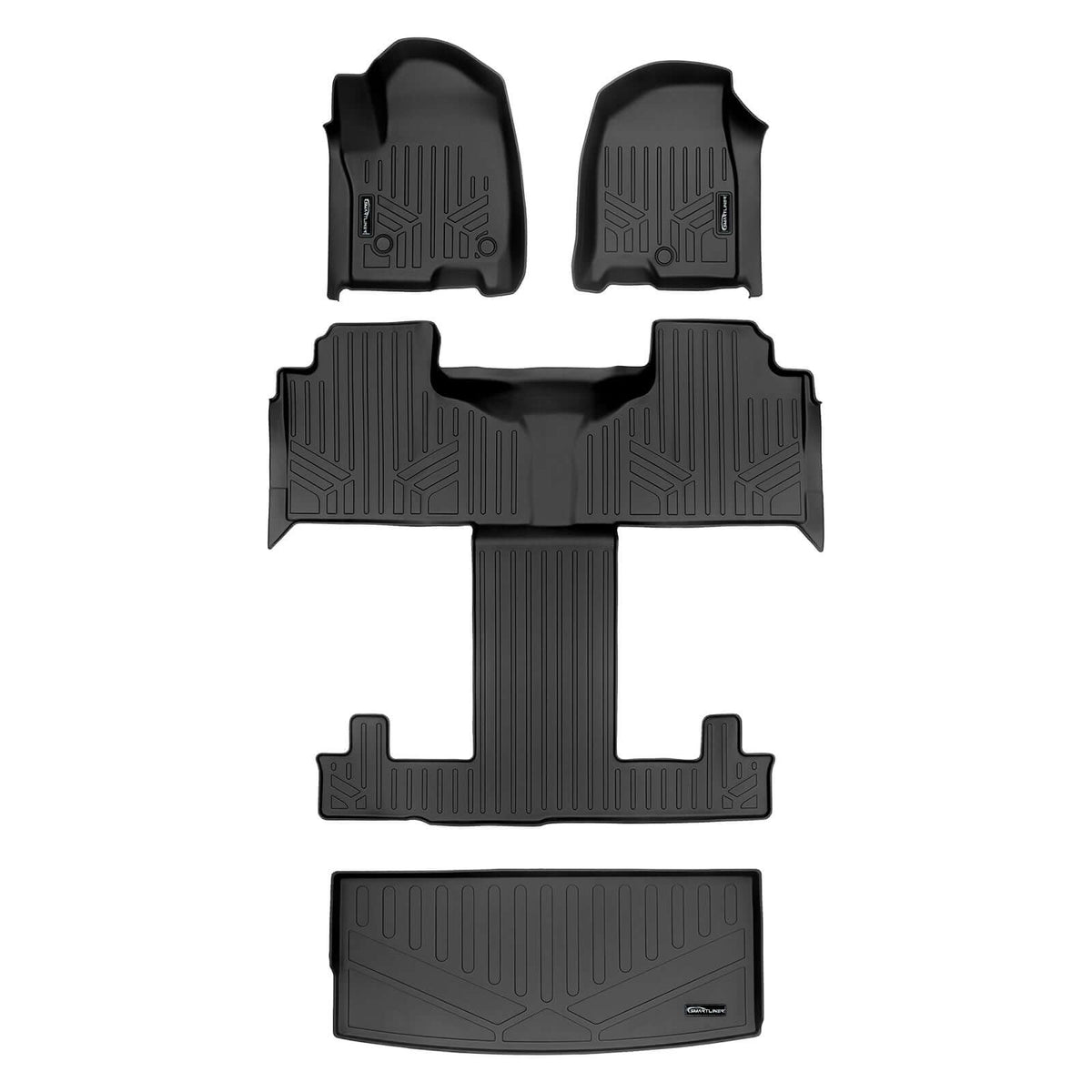Smart Liner USA Motor Vehicle Interior Fittings Black / 3 Row Floor Mat Liner Set & Cargo Liner Behind the 3rd Row SMARTLINER Custom Fit Floor Liners For 2021-2025 Cadillac Escalade with 2nd Row Bucket Seats