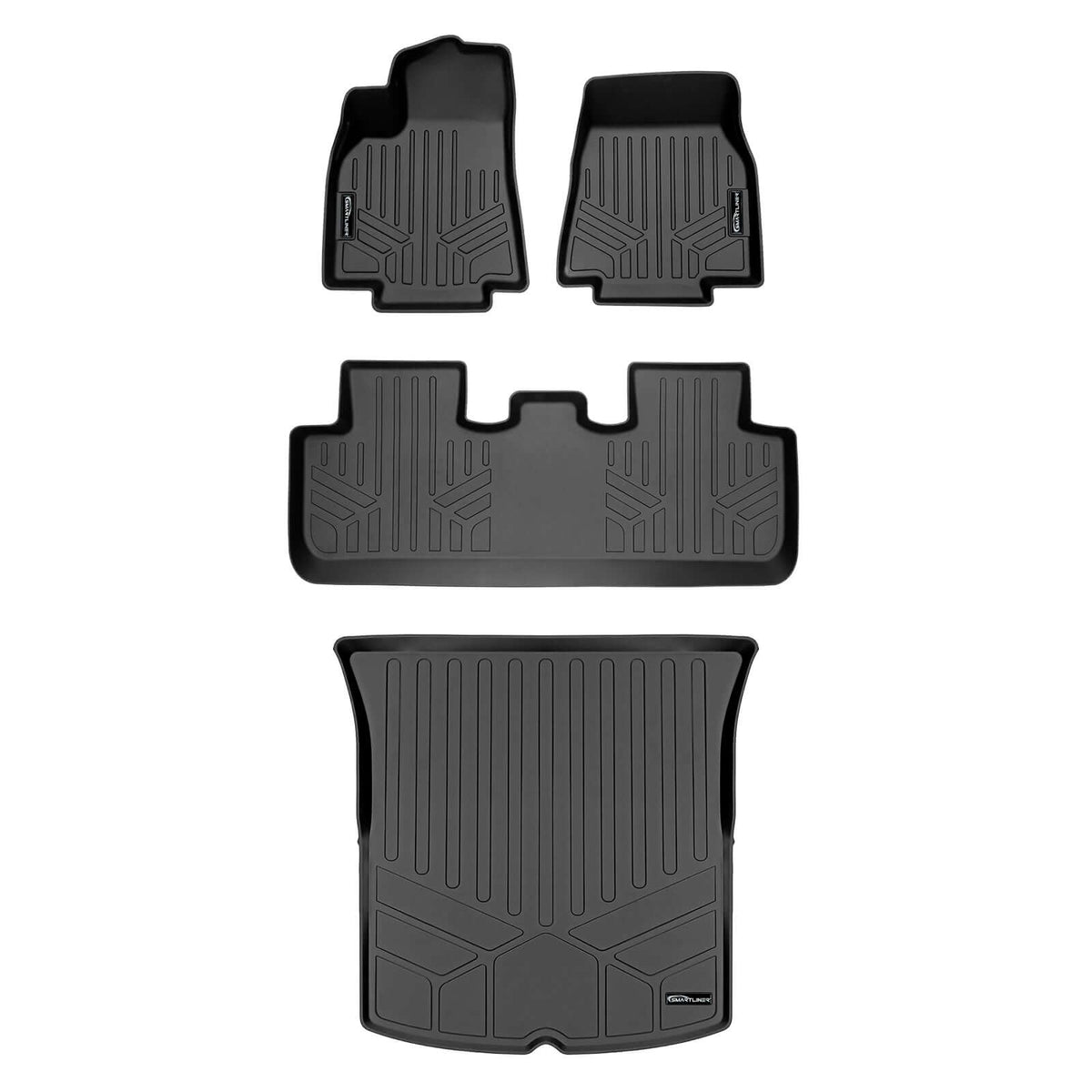 Smart Liner USA Motor Vehicle Interior Fittings Black / 2 Row Floor Mat Liner Set & Cargo Liner Behind the 2nd Row SMARTLINER Custom Fit Floor Liners For 2020-2025 Tesla Model Y (5 Passenger)
