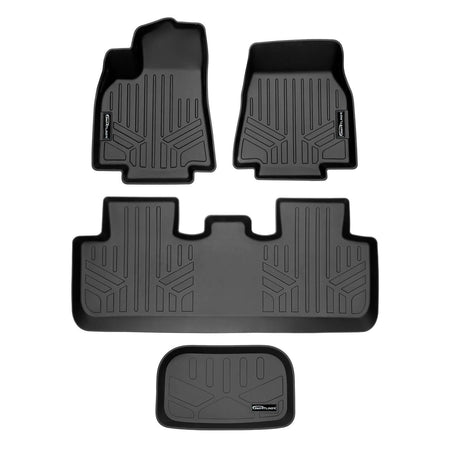 Smart Liner USA Motor Vehicle Interior Fittings Black / 2 Row Floor Mat Liner Set & Cargo Liner Under the Cargo Deck SMARTLINER Custom Fit Floor Liners For 2020-2025 Tesla Model Y (5 Passenger)