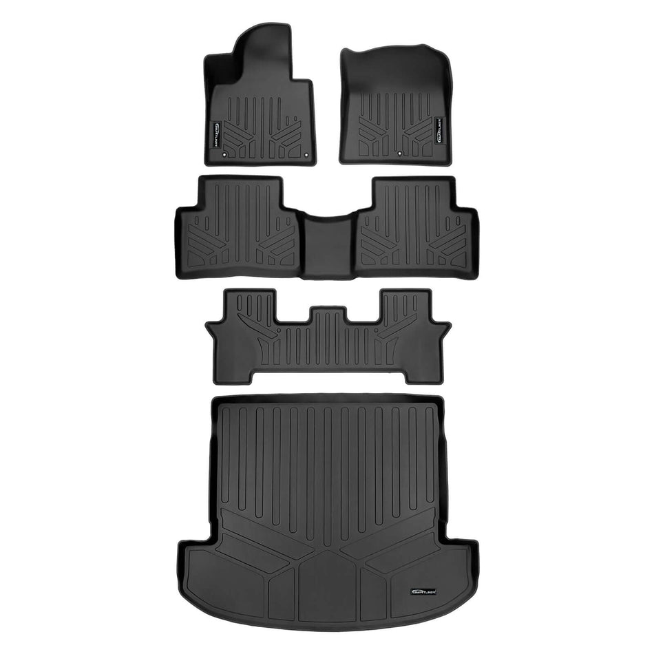 Smart Liner USA Motor Vehicle Interior Fittings Black / 3 Row Floor Mat Liner Set & Cargo Liner Behind the 2nd Row SMARTLINER Custom Fit Floor Liners For 2021-2025 Kia Sorento (with 2nd Row Bench Seat)