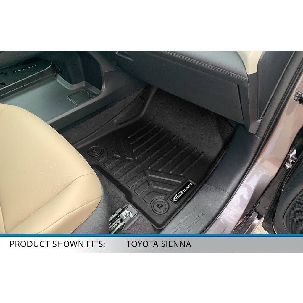 SMARTLINER Custom Fit Floor Liners For 2021-2023 Toyota Sienna with 2nd Row Bucket Seats no Spare Tire