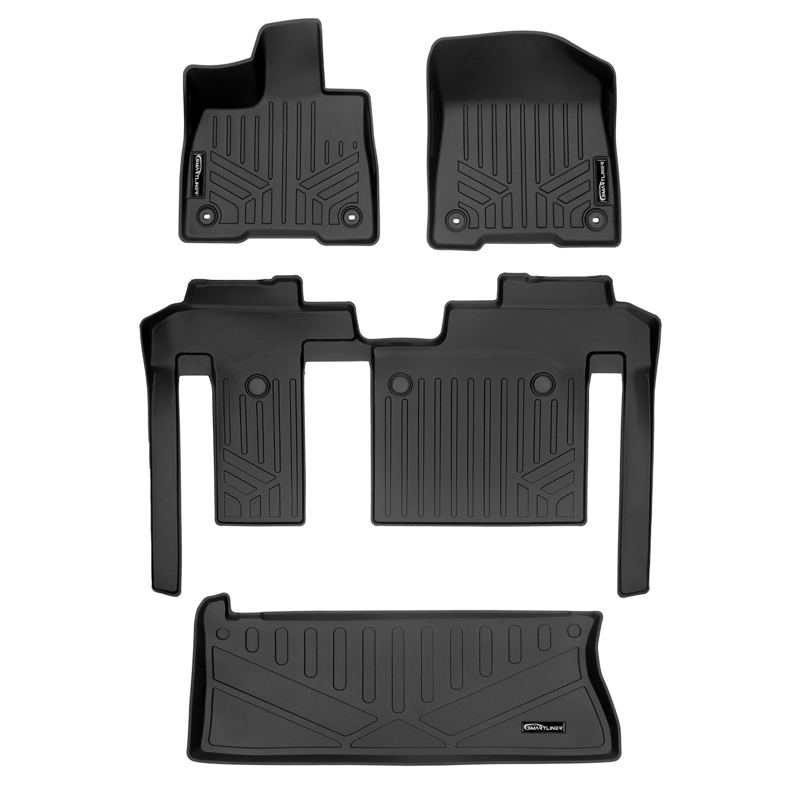 SMARTLINER Custom Fit Floor Liners For 2021-2024 Toyota Sienna with 2nd Row Bench Seat no Spare Tire