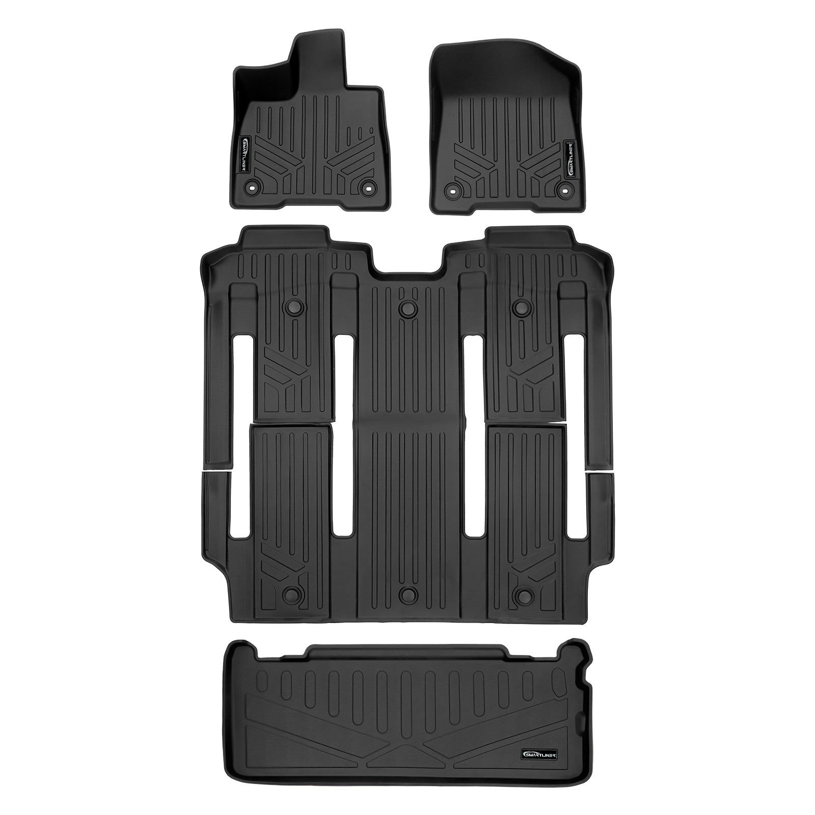 SMARTLINER Custom Fit Floor Liners For 2021-2023 Toyota Sienna with 2nd Row Bucket Seats no Spare Tire