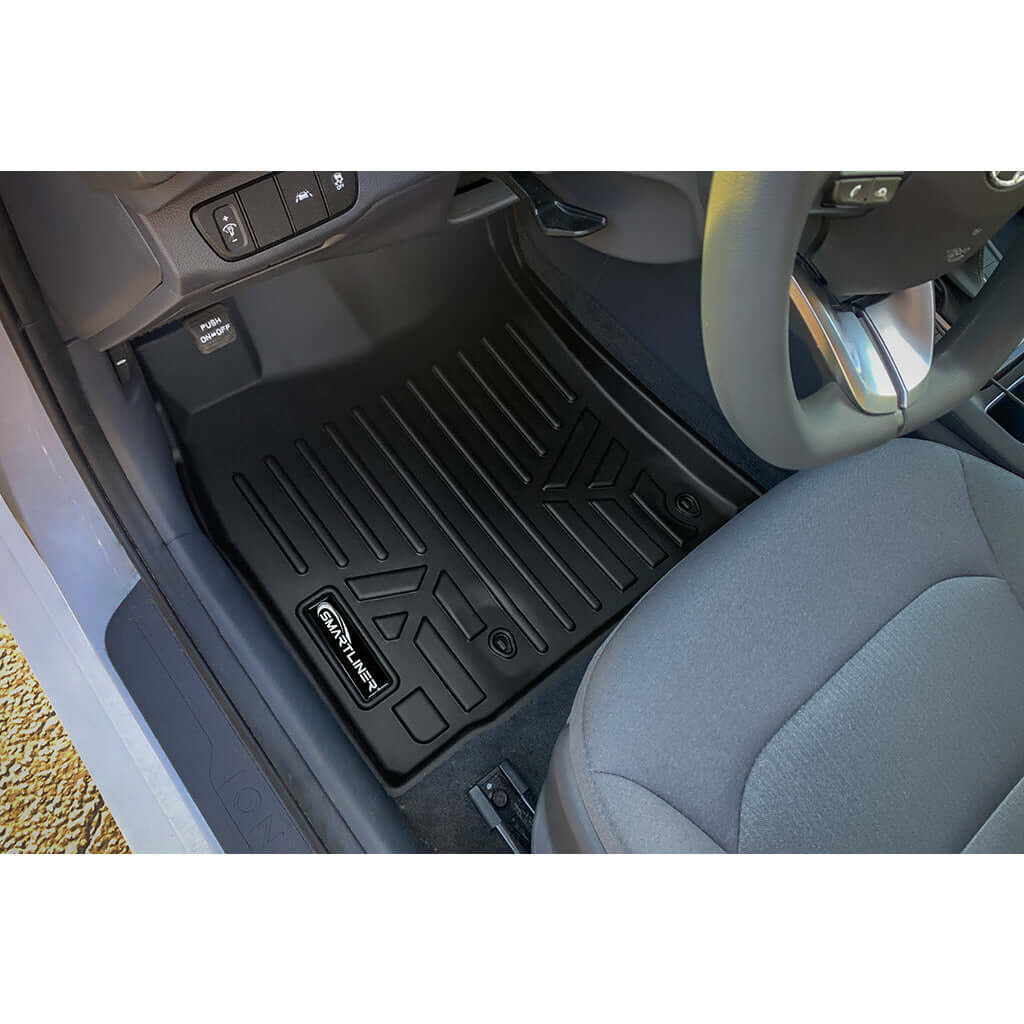 SMARTLINER Custom Fit Floor Liners For 2017-2022 Hyundai Ioniq Hybrid Blue Trim no Subwoofer in Cargo Area (Does Not Fit Electric Models)