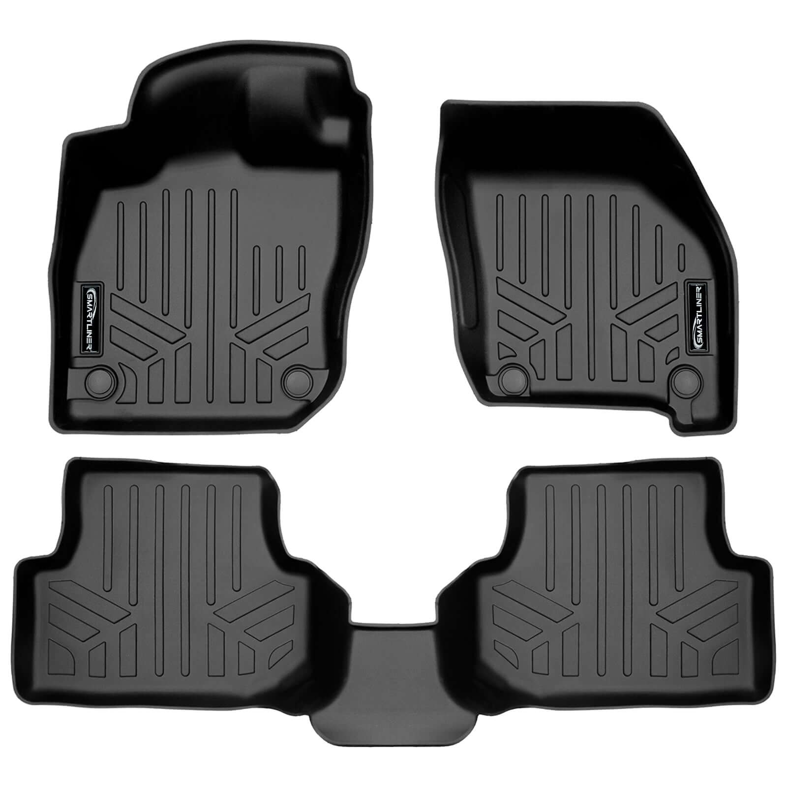 Maxliner Custom Fit Floor Mats 2 Row Liner Set Black Compatible with 2018 2023 Volkswagen Tiguan All Models