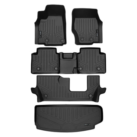 Smart Liner USA Motor Vehicle Interior Fittings Black / 3 Row Floor Mat Liner Set & Cargo Liner Behind the 3rd Row SMARTLINER Custom Fit Floor Liners For 2021-2025 Jeep Grand Cherokee L w/ 2nd Row Bench Seat