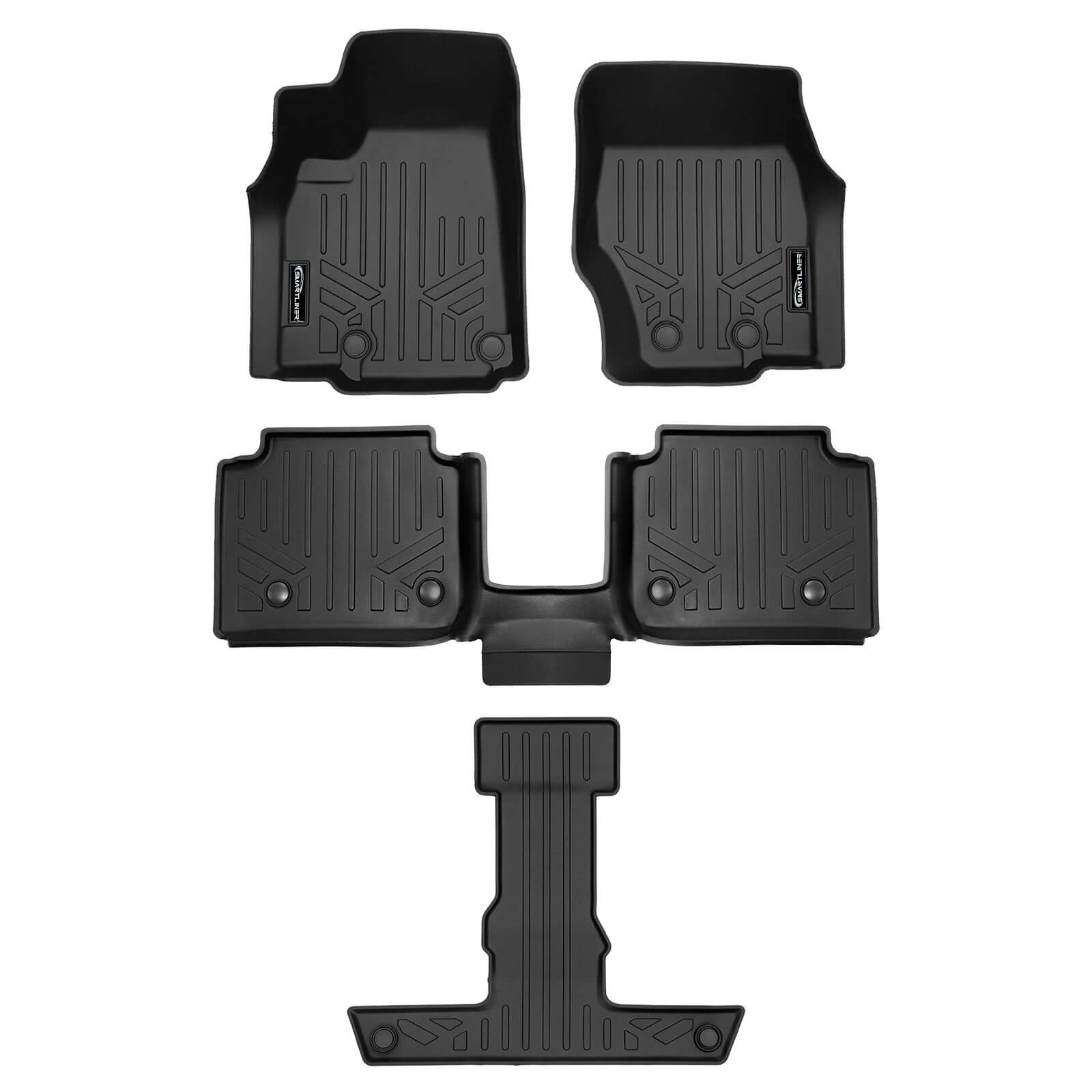 SMARTLINER Custom Fit Floor Liners For 2021-2025 Jeep Grand Cherokee L with 2nd Row Bucket Seats With Center Console