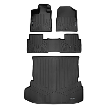 Smart Liner USA Motor Vehicle Interior Fittings Black / 2 Row Floor Mat Liner Set & Cargo Liner Behind the 2nd Row SMARTLINER Custom Fit Floor Liners For 2023-2025 Honda Pilot