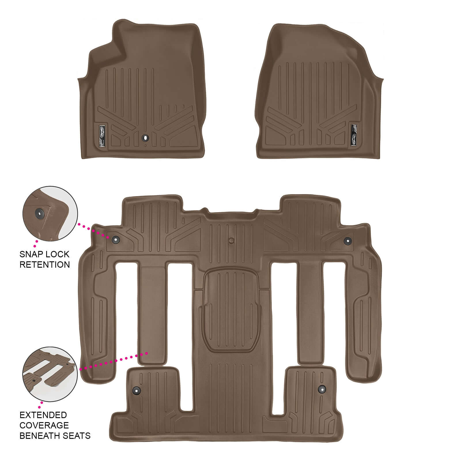 SMARTLINER Custom Fit for 2008 Enclave with 2nd Row Bucket Seats - Smartliner USA