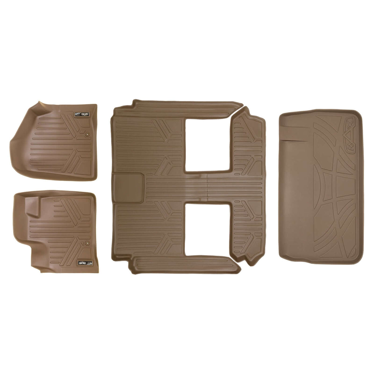 Smart Liner USA Motor Vehicle Interior Fittings Tan / 2 Row Floor Mat Liner Set & Cargo Liner Behind the 3rd Row Smart Trimâ„¢ Custom Fit Floor Liners For 2008 2020 Caravan/Town & Country (Stow'n Go Only)