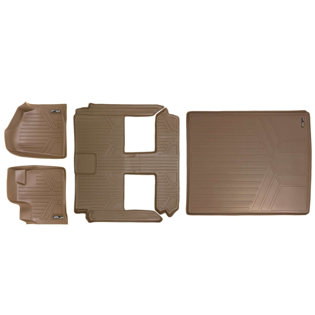 Smart Liner USA Motor Vehicle Interior Fittings Tan / 2 Row Floor Mat Liner Set & Cargo Liner Behind the 2nd Row Smart Trimâ„¢ Custom Fit Floor Liners For 2008 2020 Caravan/Town & Country (Stow'n Go Only)