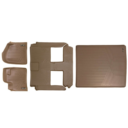 Smart Liner USA Motor Vehicle Interior Fittings Tan / 2 Row Floor Mat Liner Set & Cargo Liner Behind the 2nd Row Smart Trimâ„¢ Custom Fit Floor Liners For 2008 2020 Caravan/Town & Country (Stow'n Go Only)