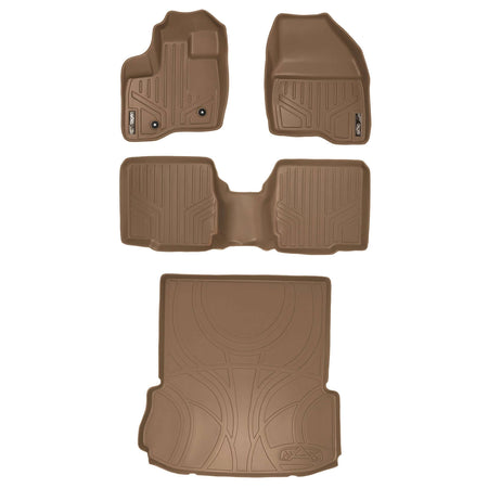Smart Liner USA Floor Mats in Motor Vehicle Interior Fittings Tan / 2 Row Floor Mat Liner Set & Cargo Liner Behind the 2nd Row SMARTLINER Custom Fit Floor Liners For 2011-2014 Ford Explorer (with 2nd Row Center Console)