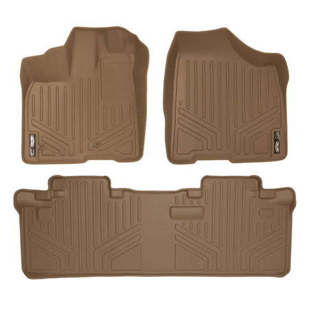 Smart Liner USA Motor Vehicle Interior Fittings Tan / 2 Row Floor Mat Liner Set SMARTLINER Custom Fit Floor Liners For 2011-2012 Sienna (8 Passenger Model with Power Folding 3rd Row Seats)