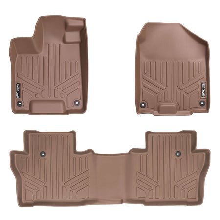 Smart Liner USA Motor Vehicle Interior Fittings Tan / 2 Row Floor Mat Liner Set SMARTLINER Custom Fit Floor Liners For 2016-2022 Honda Pilot (8 Passenger Model)