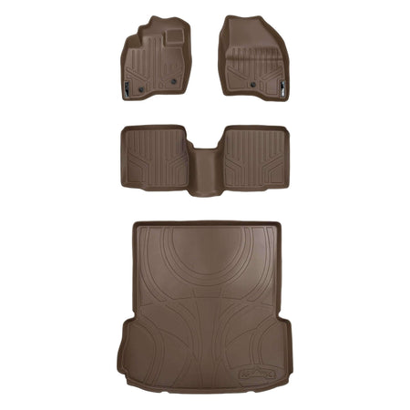 Smart Liner USA Motor Vehicle Interior Fittings Tan / 2 Row Floor Mat Liner Set & Cargo Liner Behind the 2nd Row SMARTLINER Custom Fit Floor Liners For 2017-2019 Ford Explorer without 2nd Row Center Console