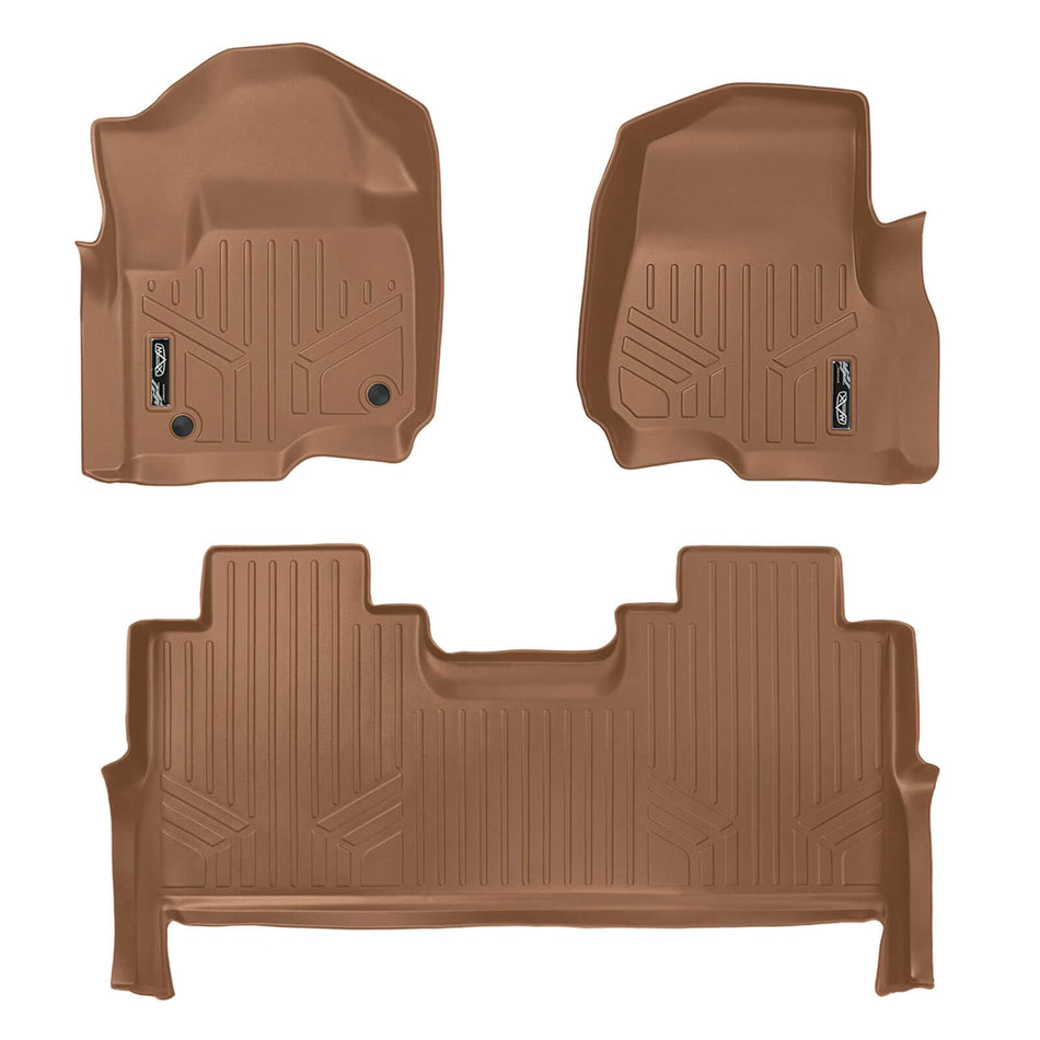 SMARTLINER 2017-2026 Ford F-250 Floor Liners (1st Row bucket seats /1st Row Not Over the hump coverage / With 2nd row Under-S