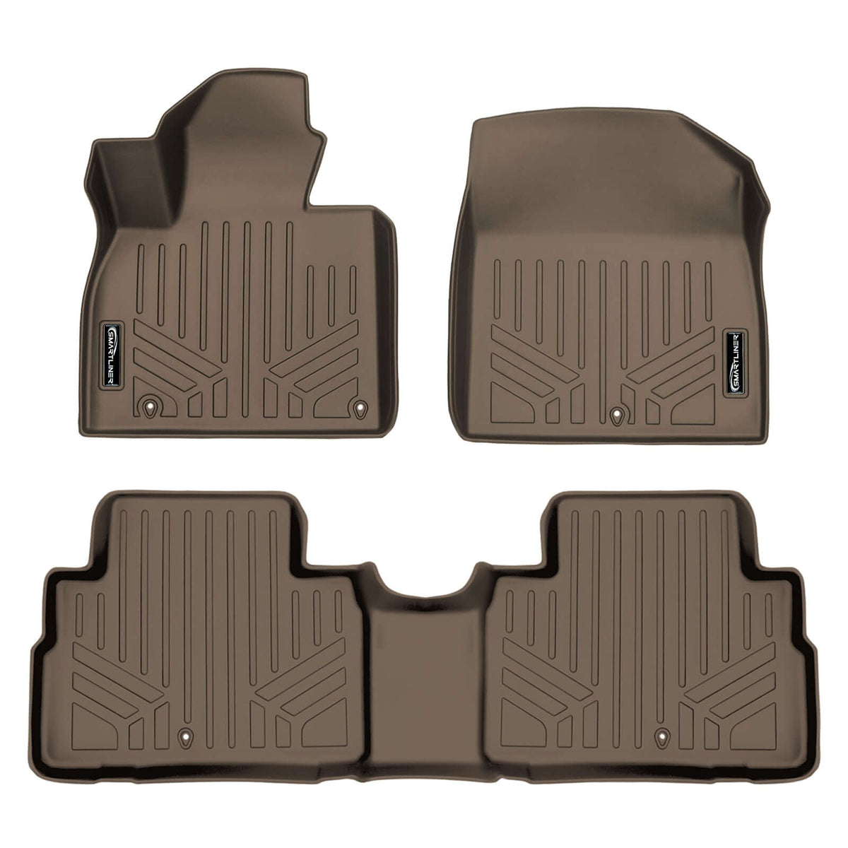 Smart Liner USA Motor Vehicle Interior Fittings Tan / 2 Row Floor Mat Liner Set SMARTLINER Custom Fit Floor Liners For 2020-2025 Kia Telluride with 2nd Row Bench Seat