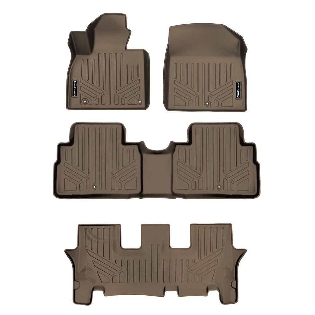 SMARTLINER Custom Fit Floor Liners For 2020-2024 Kia Telluride with 2nd Row Bucket Seats No Center Console and No In Between Coverage