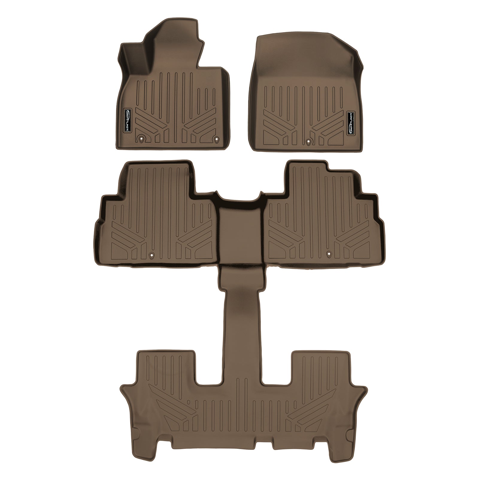 SMARTLINER Custom Fit Floor Liners For 2020-2024 Kia Telluride with 2nd Row Bucket Seat No Center Console with in between Coverage