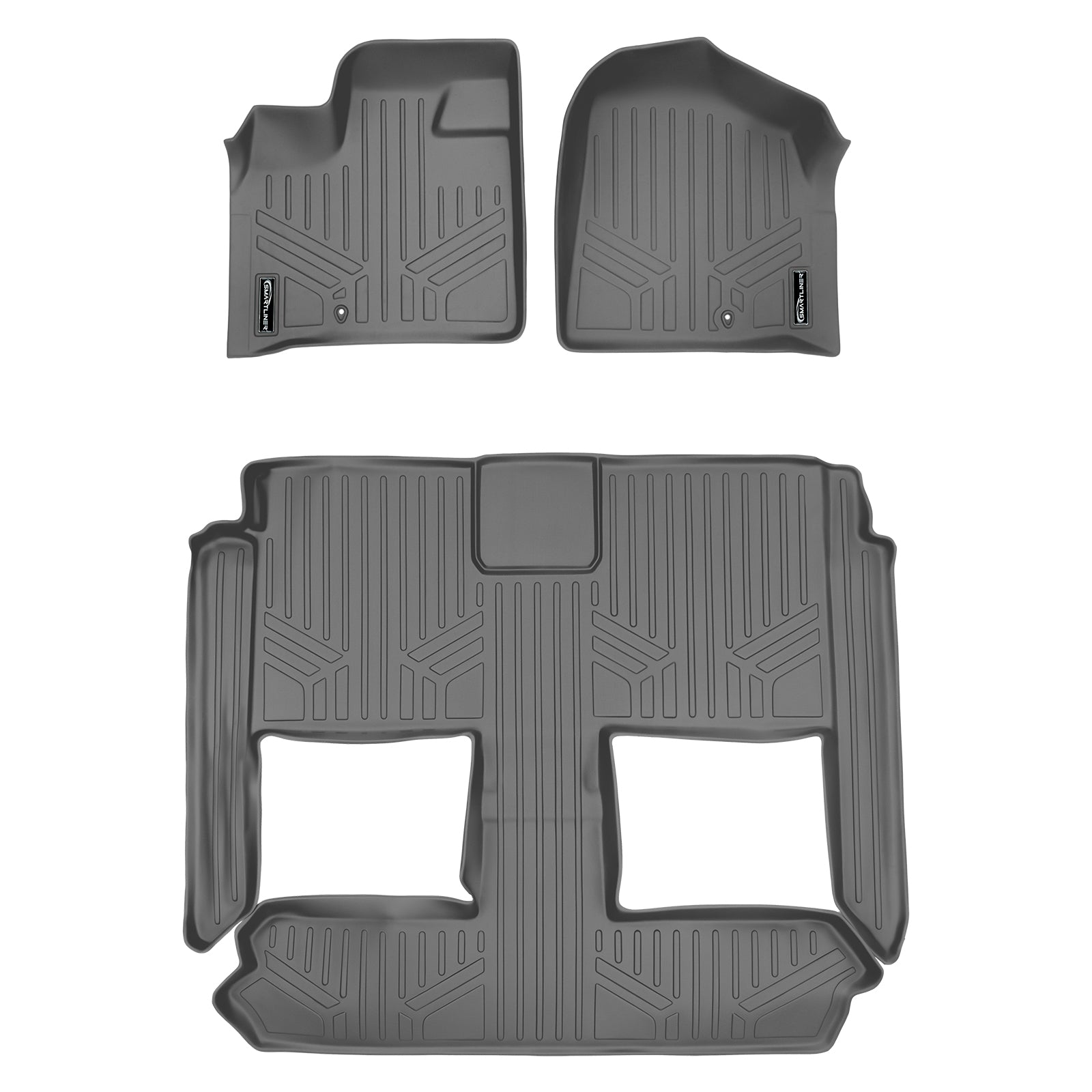 SMARTLINER Custom Fit Floor Liners For 2013-2020 Dodge Grand Caravan with 2nd Row Bucket Seats and 1st Row Super Console