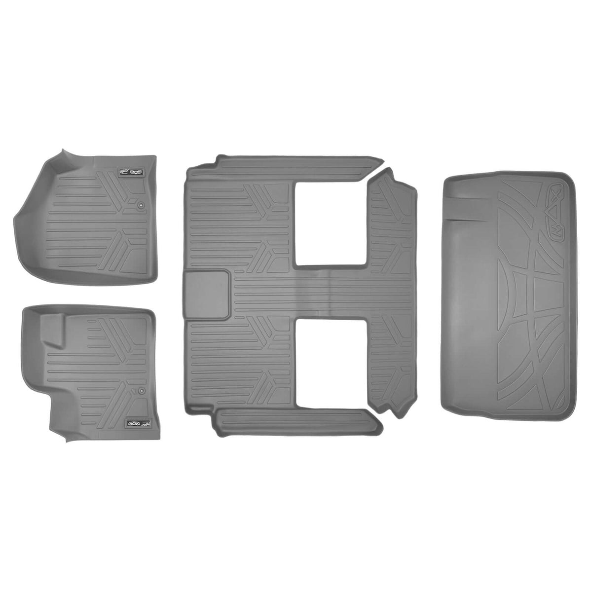 Smart Liner USA Motor Vehicle Interior Fittings Gray / 2 Row Floor Mat Liner Set & Cargo Liner Behind the 3rd Row Smart Trimâ„¢ Custom Fit Floor Liners For 2008 2020 Caravan/Town & Country (Stow'n Go Only)