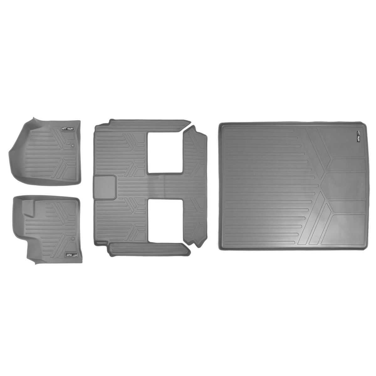 Smart Liner USA Floor Mats in Motor Vehicle Interior Fittings Gray / 2 Row Floor Mat Liner Set & Cargo Liner Behind the 2nd Row Smart Trimâ„¢ Custom Fit Floor Liners For 2008 2020 Caravan/Town & Country (Stow'n Go Only)