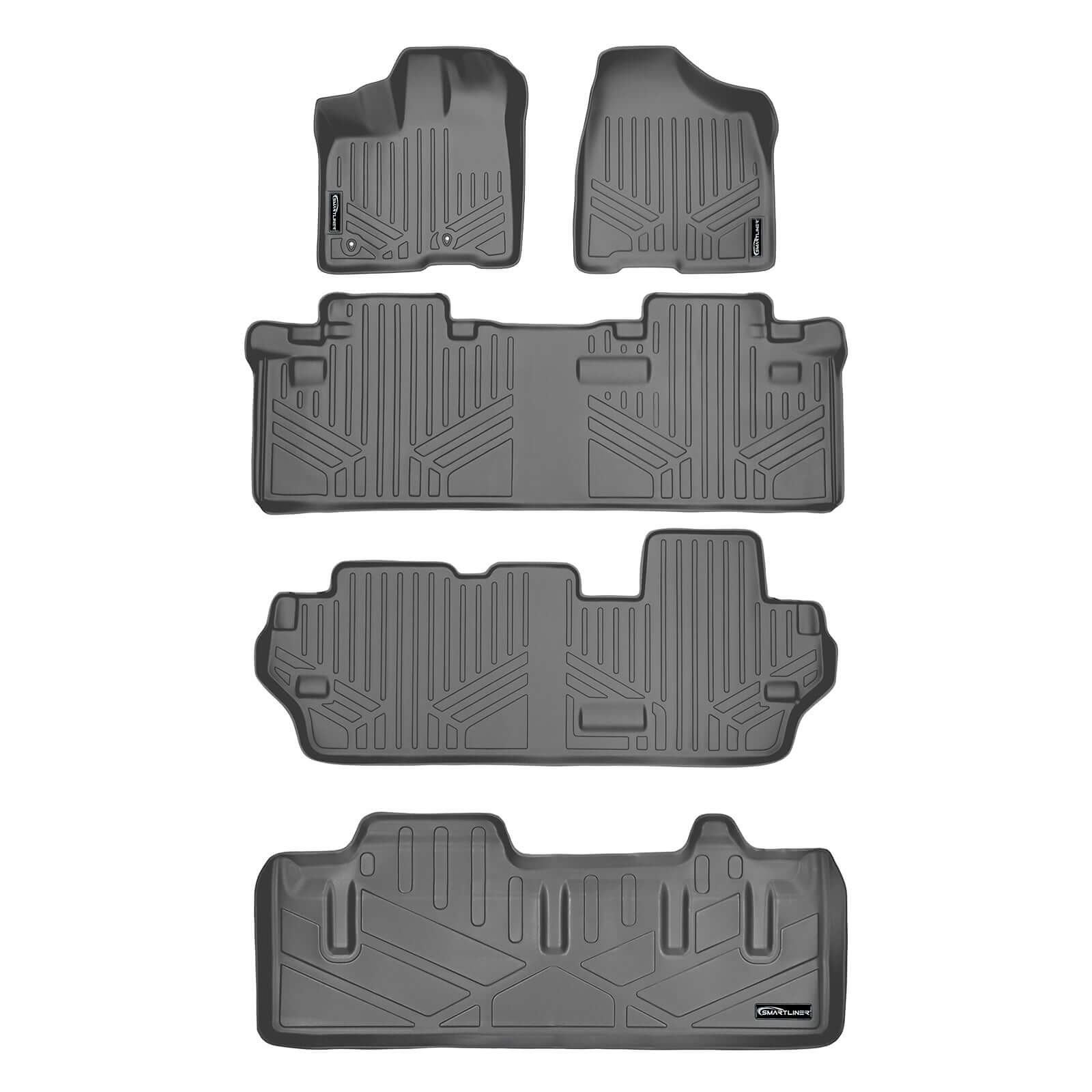 SMARTLINER Custom Fit for 2011-2012 Sienna (8 Passenger Model with Power Folding 3rd Row Seats) - Smartliner USA