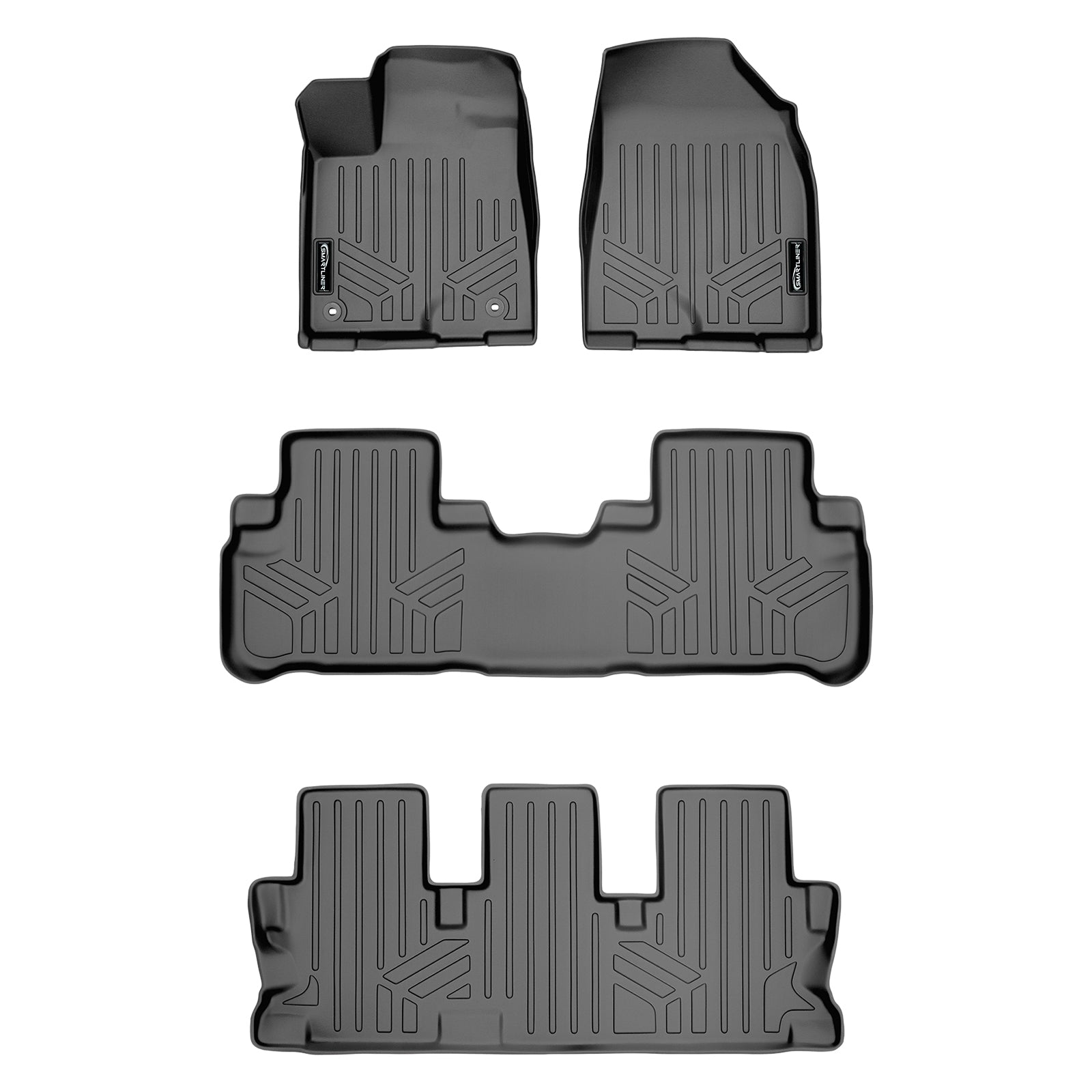 SMARTLINER Custom Fit Floor Liners For 2014-2019 Toyota Highlander (with 2nd Row Bench Seat)
