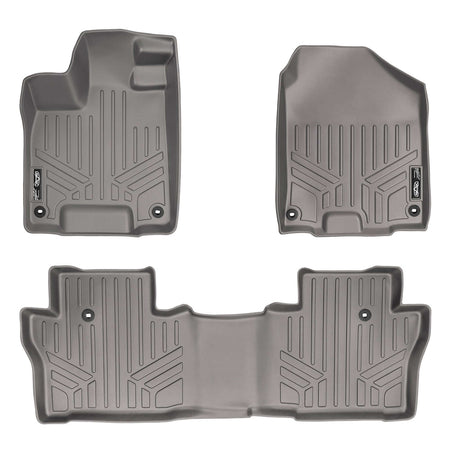 Smart Liner USA Motor Vehicle Interior Fittings Gray / 2 Row Floor Mat Liner Set SMARTLINER Custom Fit Floor Liners For 2016-2022 Honda Pilot (7 Passenger Model)