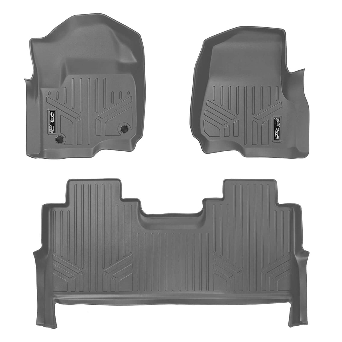 Smart Liner USA Motor Vehicle Interior Fittings Gray / 2 Row Floor Mat Liner Set SMARTLINER Custom Fit Floor Liners For 2017-2025 Ford F-250/F-350 Super Duty Crew Cab with 1st Row Bucket Seats