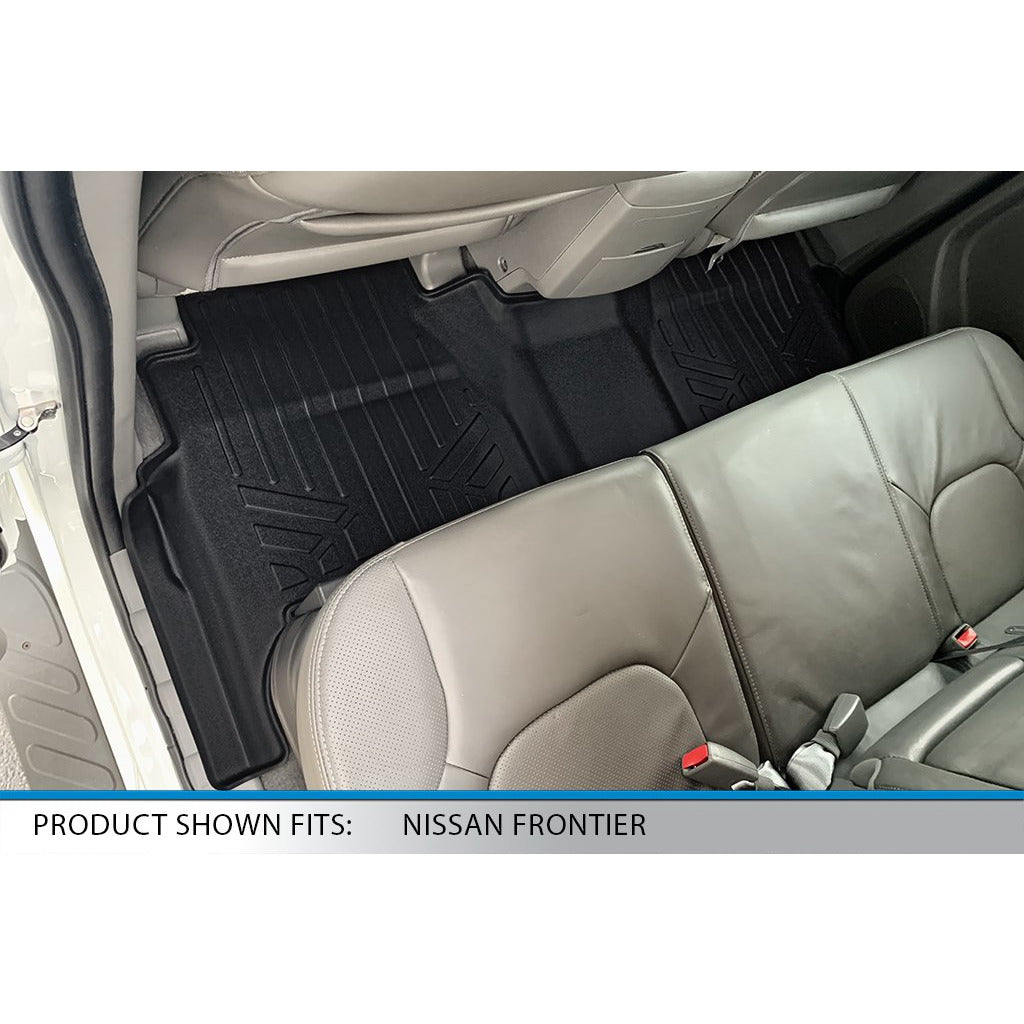 SMARTLINER Custom Fit Floor Liners For 2008-2021 Nissan Frontier Crew Cab with Dual Drivers Side Floor Posts