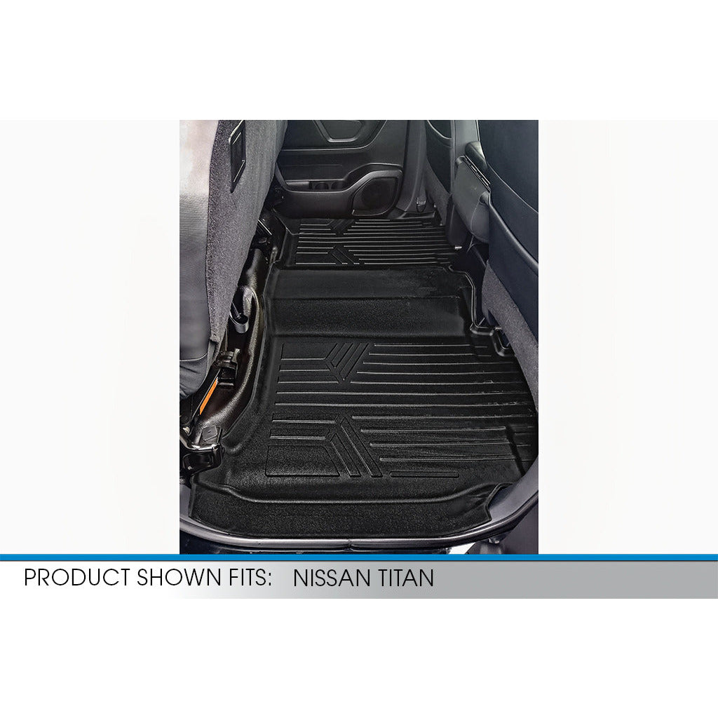 SMARTLINER Custom Fit Floor Liners For Crew Cab 2017-2022 Nissan Titan With No Underseat Storage Bench Seat