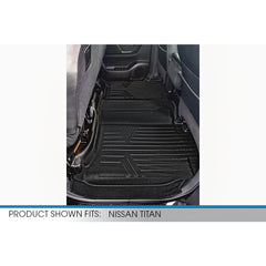 SMARTLINER Custom Fit Floor Liners For Crew Cab 2017-2024 Nissan Titan With No Underseat Storage Bench Seat
