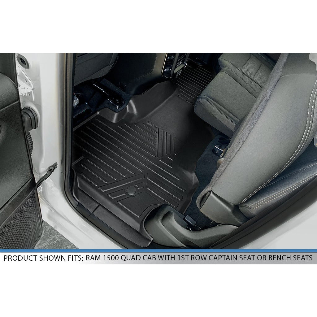 SMARTLINER Custom Fit Floor Liners For 2019-2024 Ram 1500 Quad Cab with Front Row Bench Seat Only