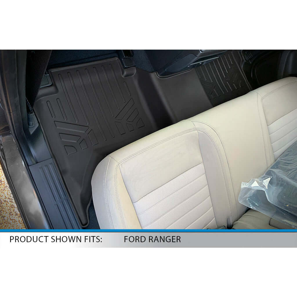 SmartCoverageâ„¢ Custom Fit Floor Liners For 2019-2025 Ford Ranger SuperCrew Cab