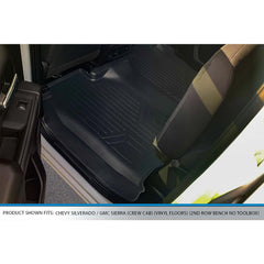SmartCoverageâ„¢ Custom Fit Floor Liners For 2019-2024 Silverado/Sierra 1500 Crew Cab With 1st Row Bucket Seats & Vinyl Floor