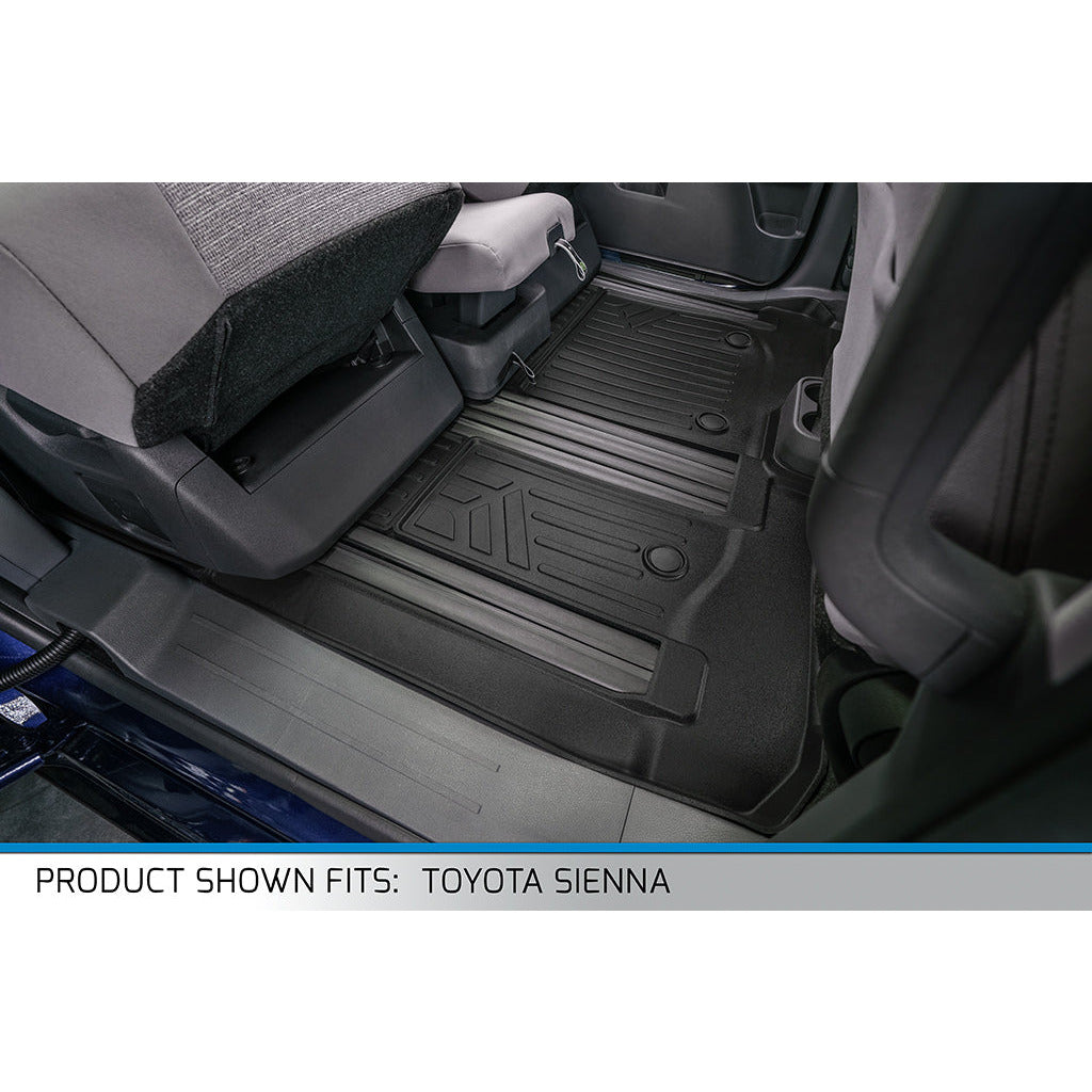SMARTLINER Custom Fit Floor Liners For 2021-2024 Toyota Sienna with 2nd Row Bench Seat no Spare Tire