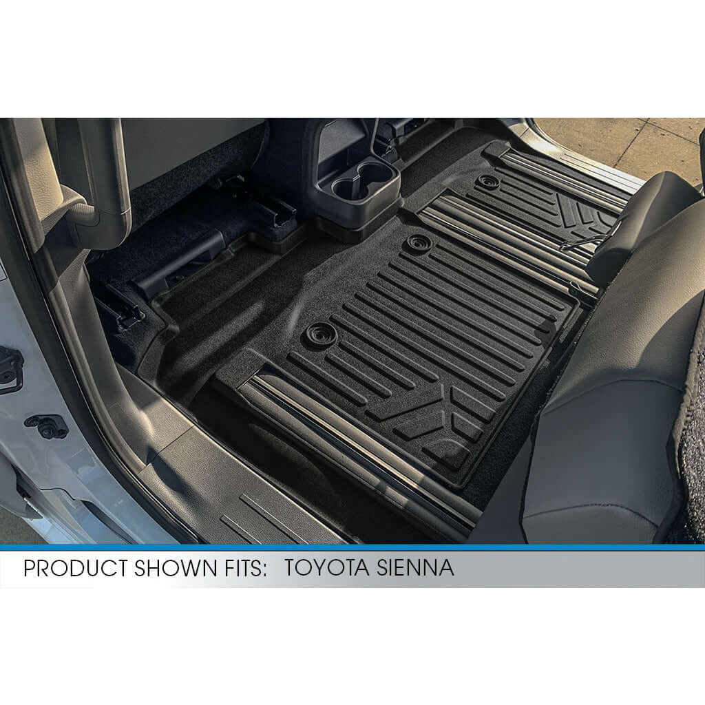 SMARTLINER Custom Fit Floor Liners For 2021-2025 Toyota Sienna with 2nd Row Bench Seat no Spare Tire