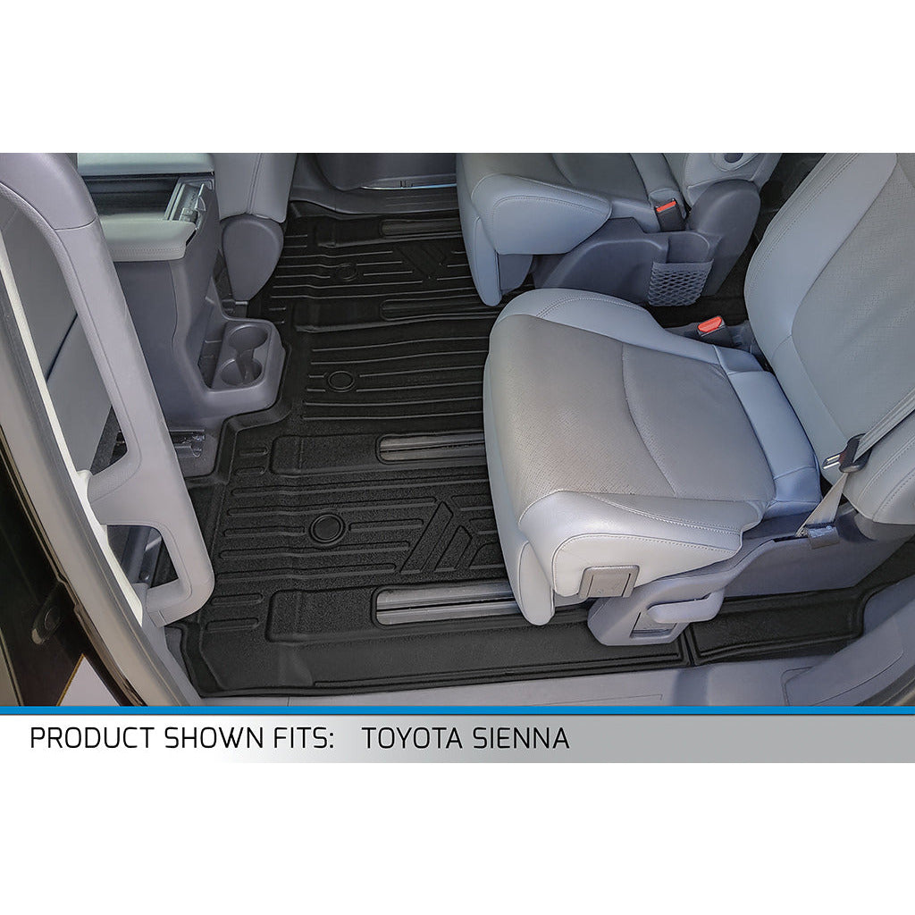 SMARTLINER Custom Fit Floor Liners For 2021-2024 Toyota Sienna with 2nd Row Bucket Seats and Spare Tire