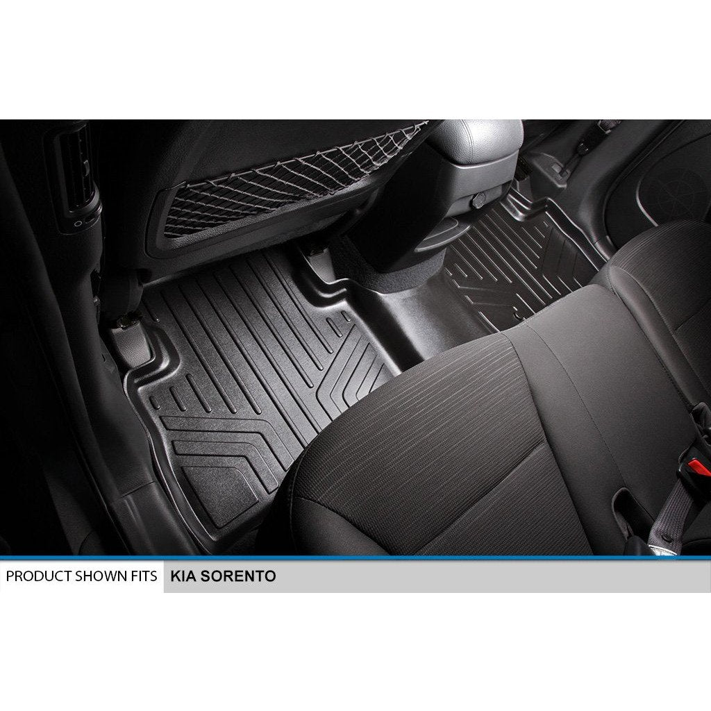 SMARTLINER Custom Fit for 2014-2015 Kia Sorento (with 3rd Row Seats) - Black / 2 Row Floor Mat Liner Set & Cargo Liner Behind the 2nd Row - Smartliner USA