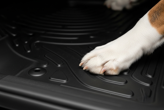 Dog paw on custom liner