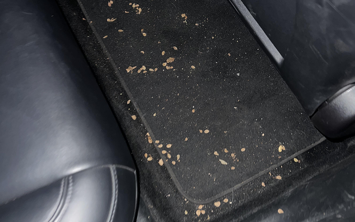 Dirty car floor mat